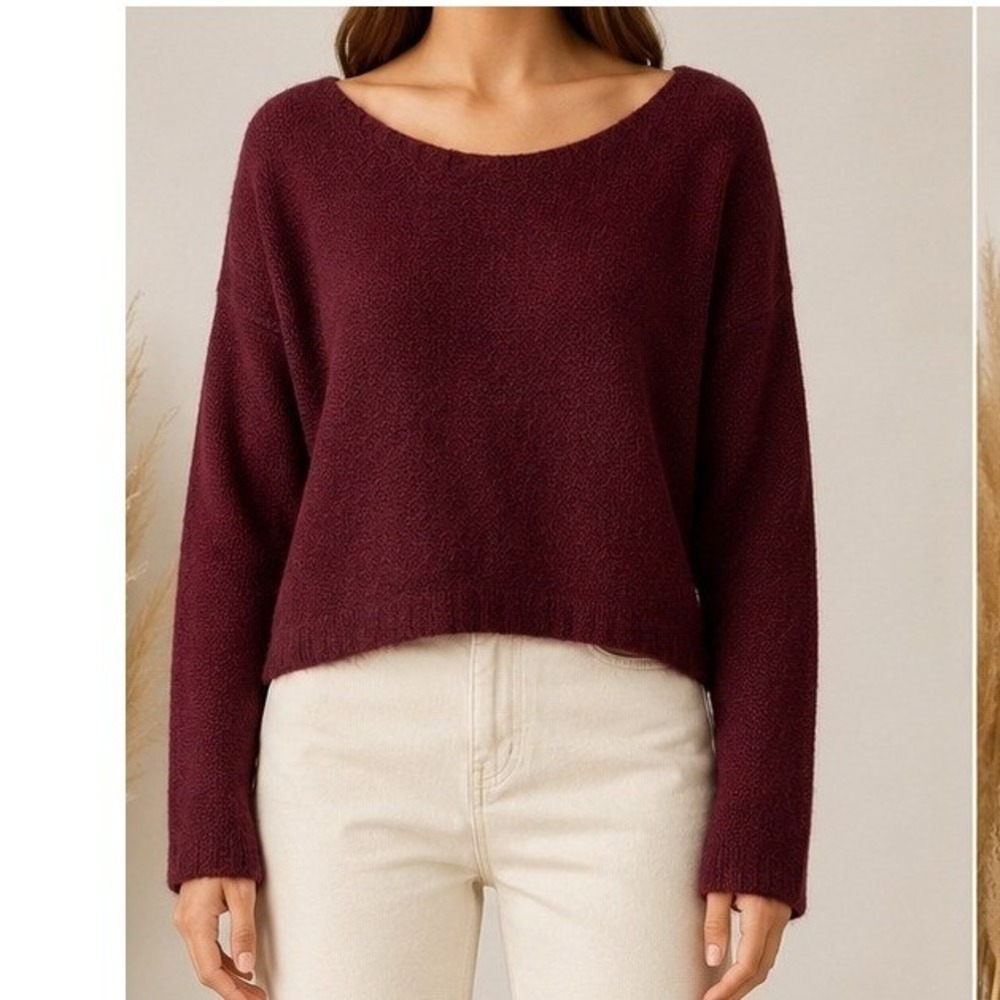 Peruvian Connection Sweater Women Small Burgundy 100% Royal Alpaca Quiet Luxury